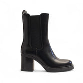 Europeon Union Women Black Leather Half Boot #3393